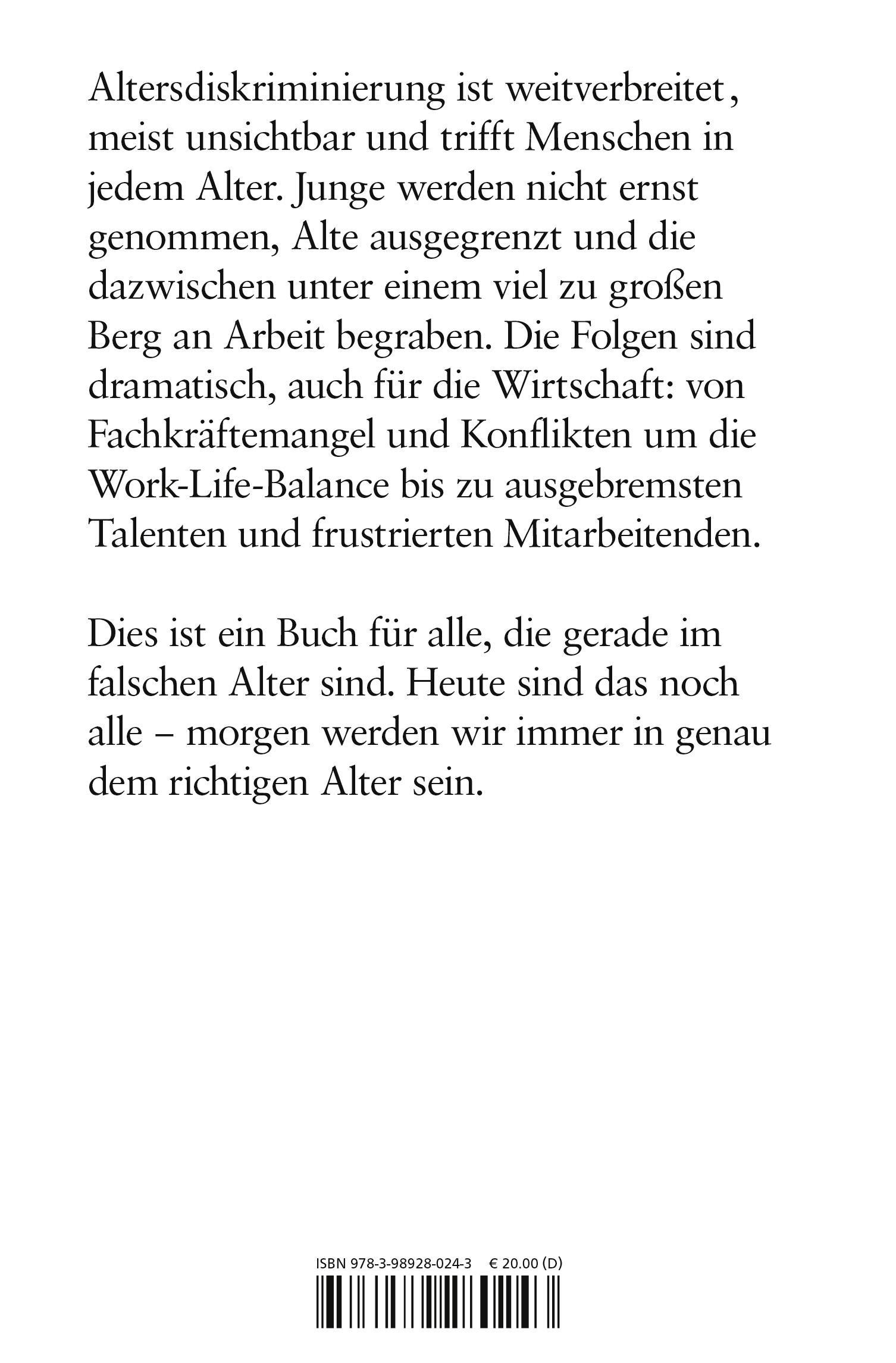 Rückseitencover Zu jung? Zu alt? Egal!