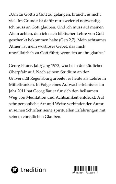 Rückseitencover Der Weg des Herzens zur inneren Gemeinschaft mit Gott