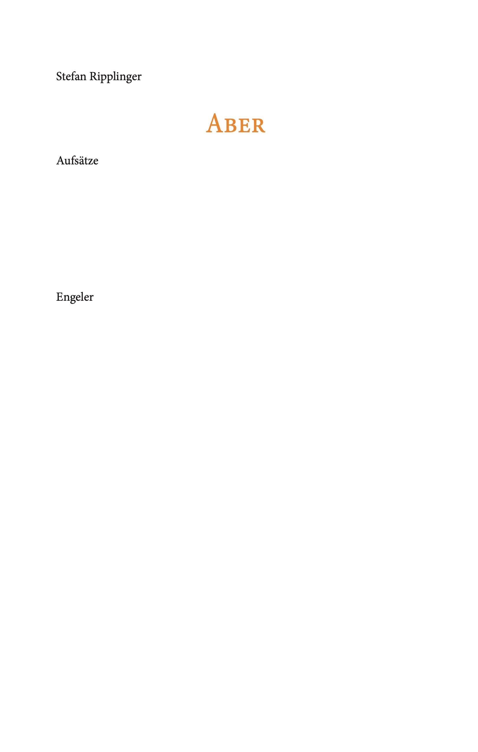 Vorderes Coverbild Aber