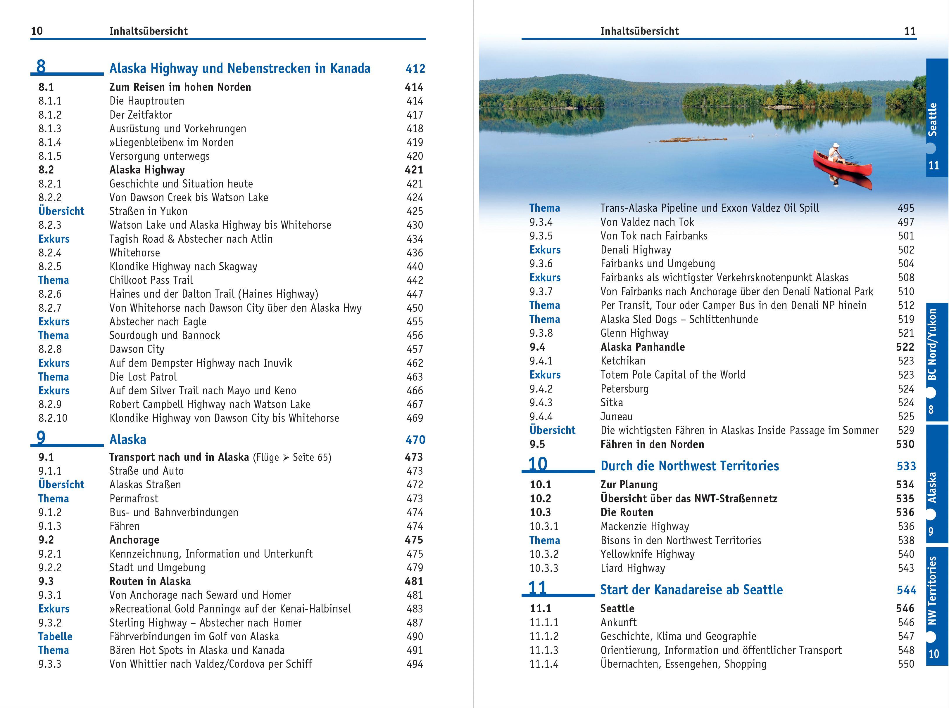 Beispielinhalt (Bild) Reise Know-How Reiseführer Kanada Westen mit Alaska