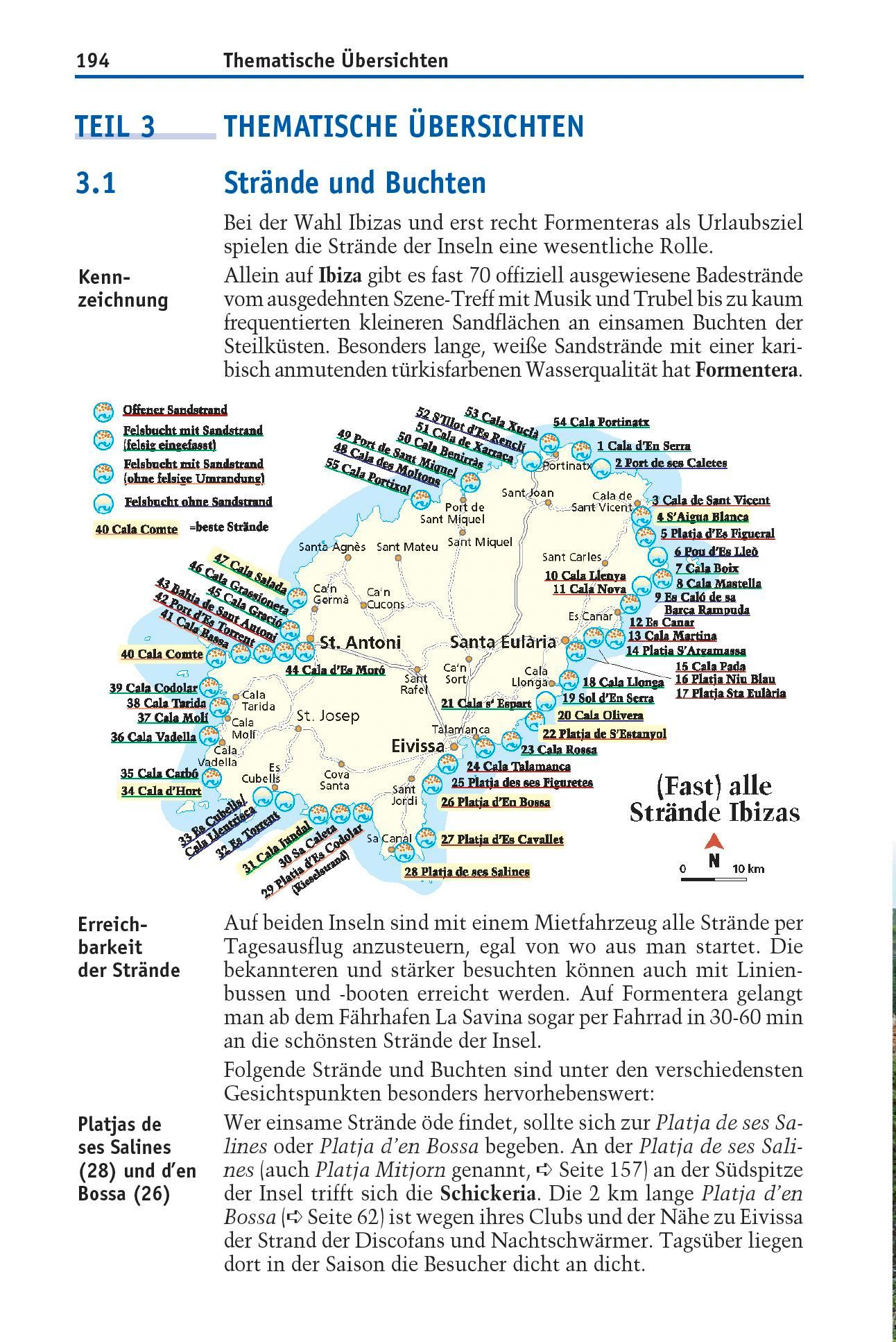 Beispielinhalt (Bild) Reise Know-How Reiseführer Ibiza mit Formentera