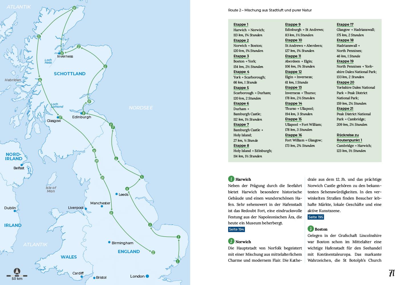 Beispielinhalt (Bild) Reise Know-How Roadtrip Handbuch Britische Inseln