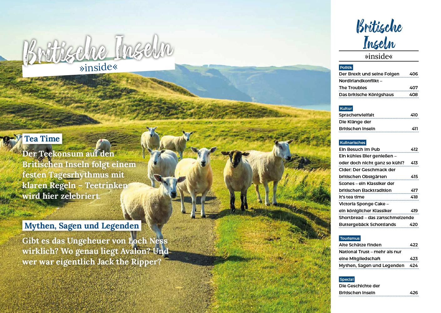 Beispielinhalt (Bild) Reise Know-How Roadtrip Handbuch Britische Inseln