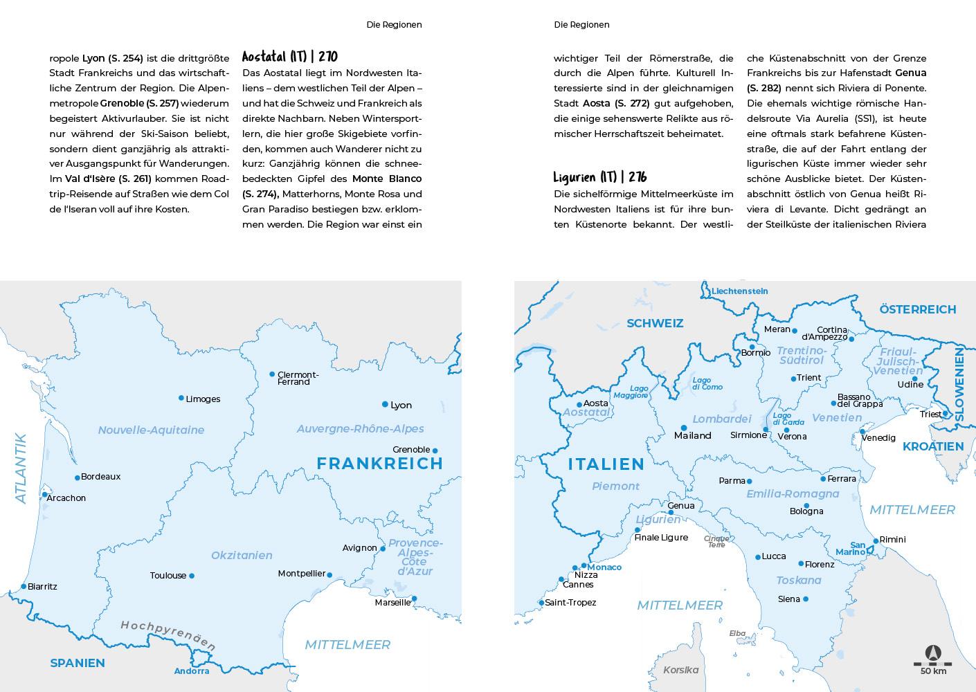 Beispielinhalt (Bild) Reise Know-How Roadtrip Handbuch Südfrankreich & Norditalien