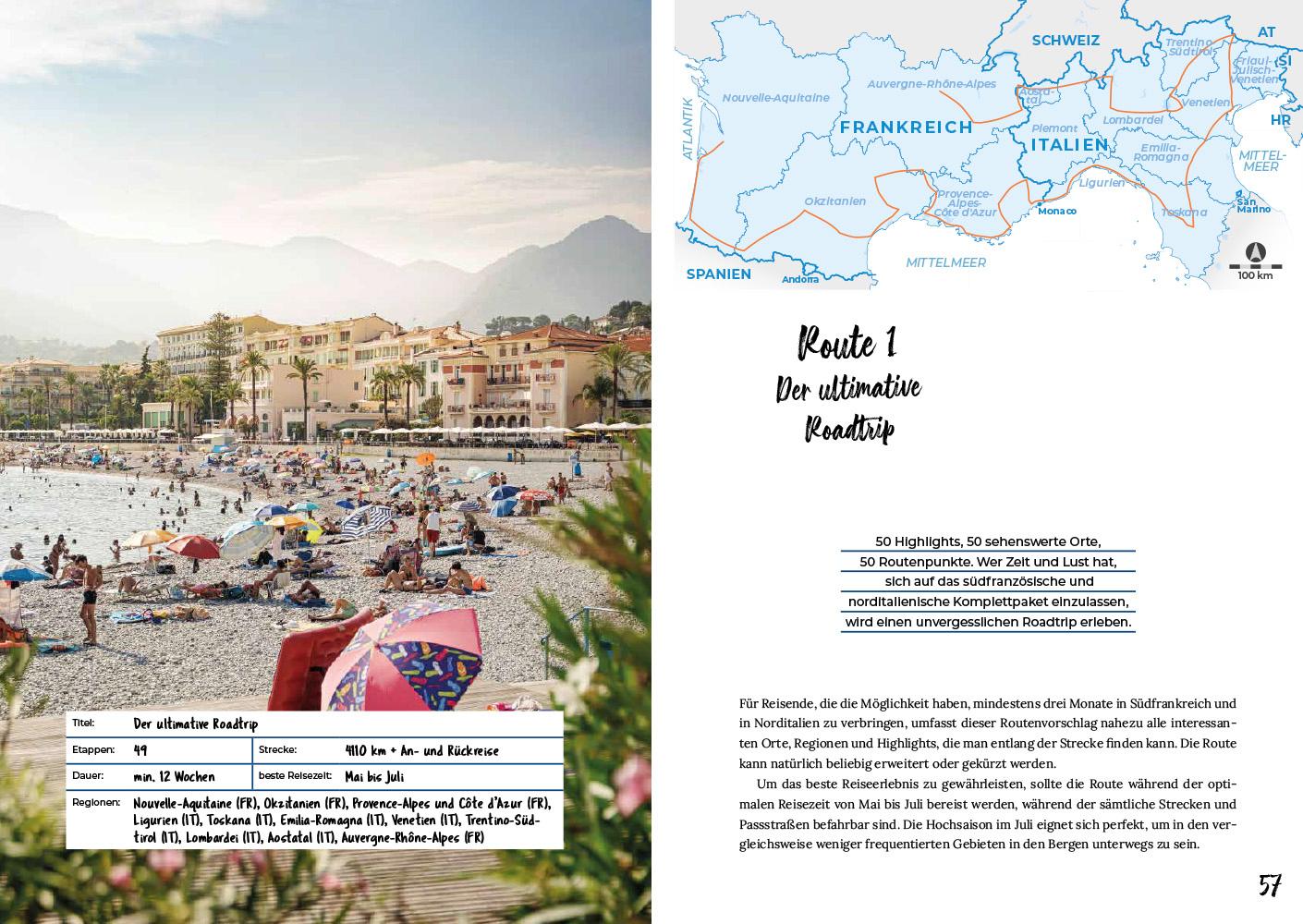 Beispielinhalt (Bild) Reise Know-How Roadtrip Handbuch Südfrankreich & Norditalien