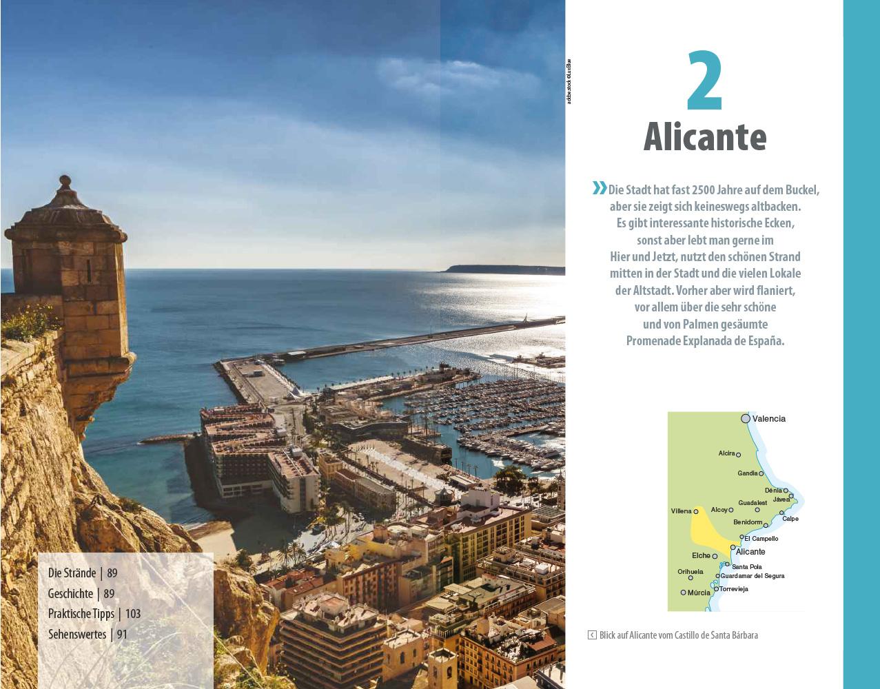 Beispielinhalt (Bild) Reise Know-How Reiseführer Costa Blanca mit Valencia