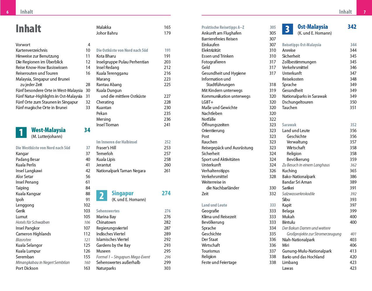 Beispielinhalt (Bild) Reise Know-How Reiseführer Malaysia mit Singapur und Brunei