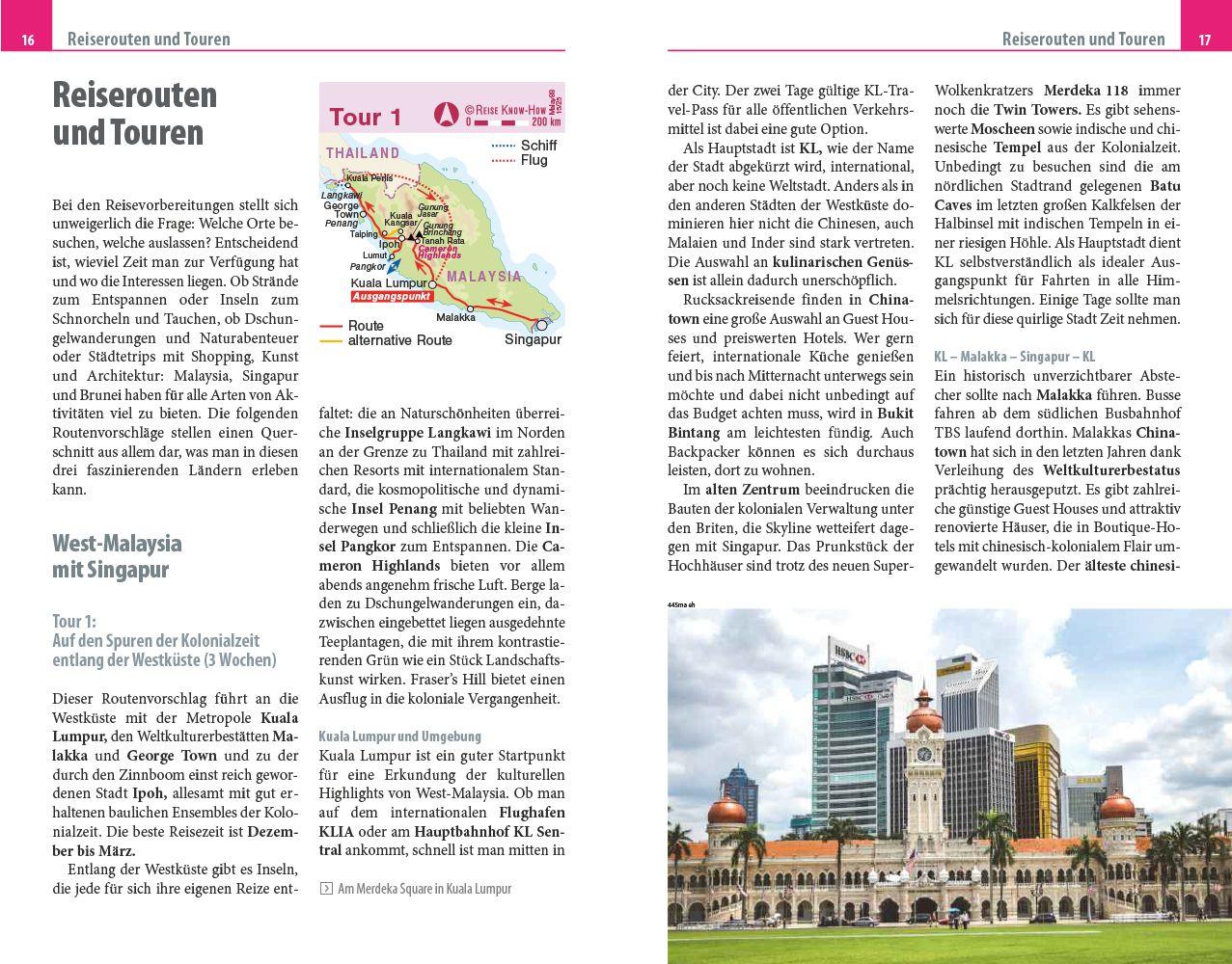 Beispielinhalt (Bild) Reise Know-How Reiseführer Malaysia mit Singapur und Brunei