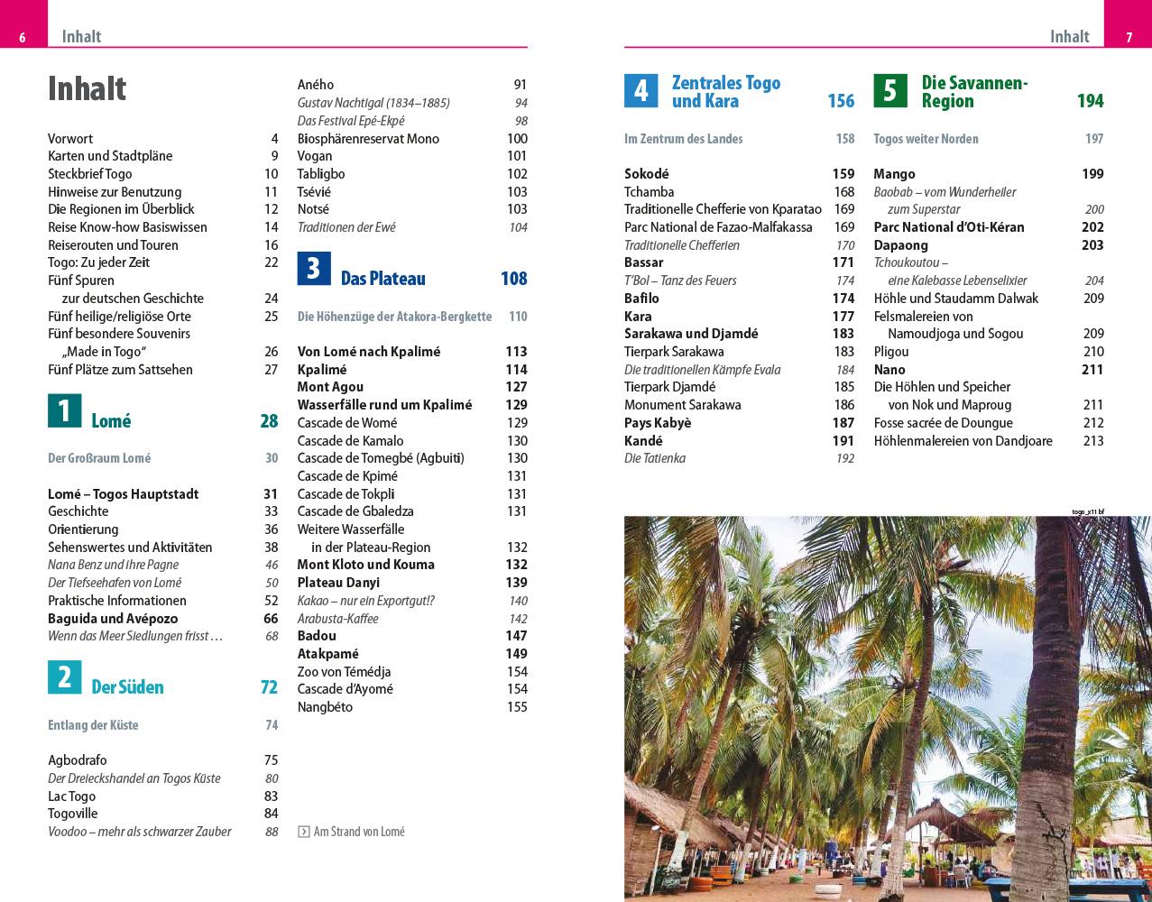 Beispielinhalt (Bild) Reise Know-How Reiseführer Togo