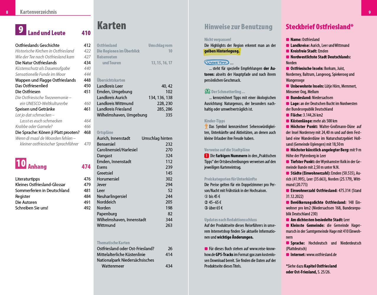 Beispielinhalt (Bild) Reise Know-How Reiseführer Ostfriesland