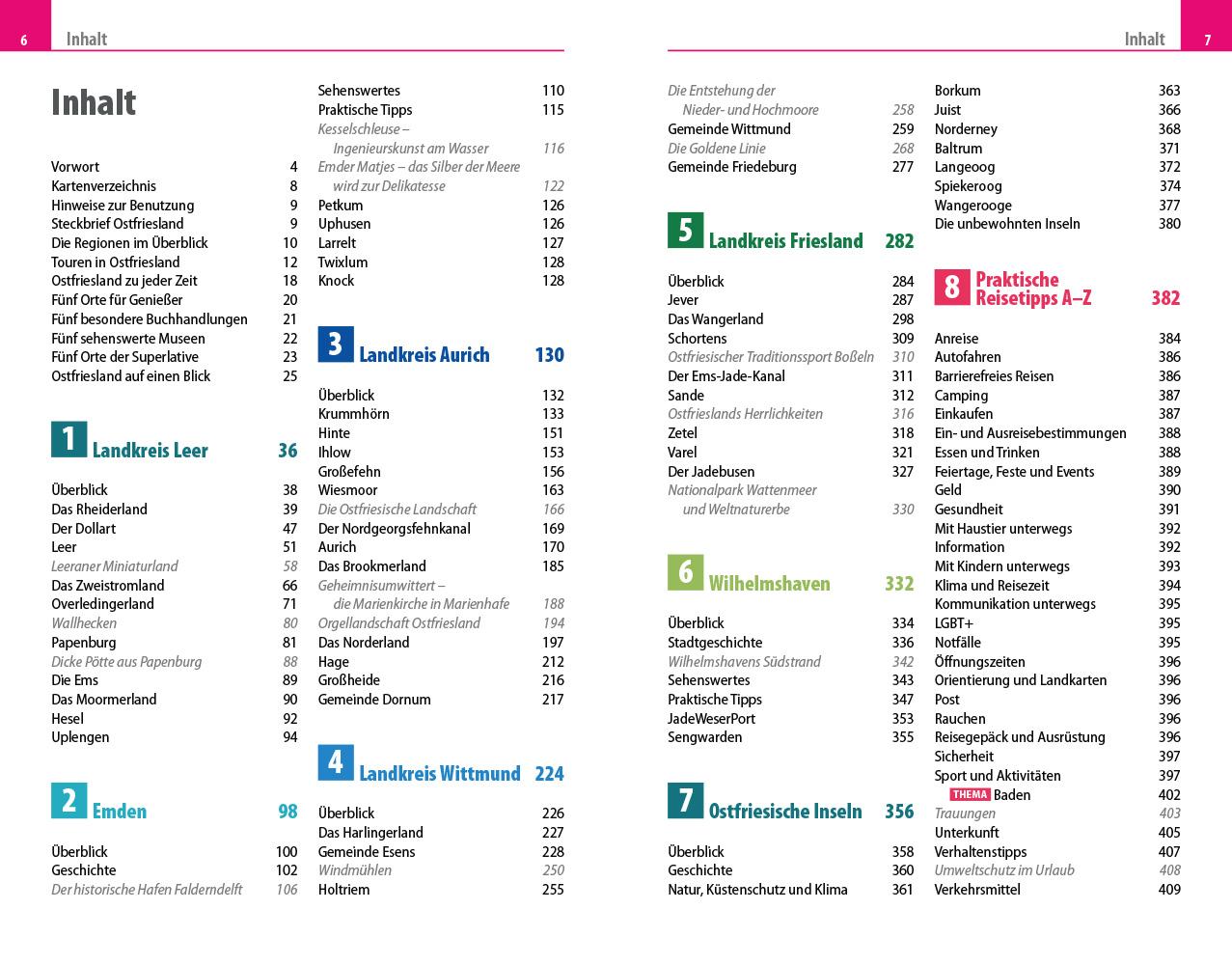Beispielinhalt (Bild) Reise Know-How Reiseführer Ostfriesland