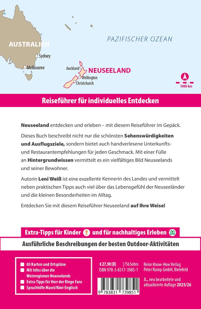 Rückseitencover Reise Know-How Reiseführer Neuseeland / Aotearoa