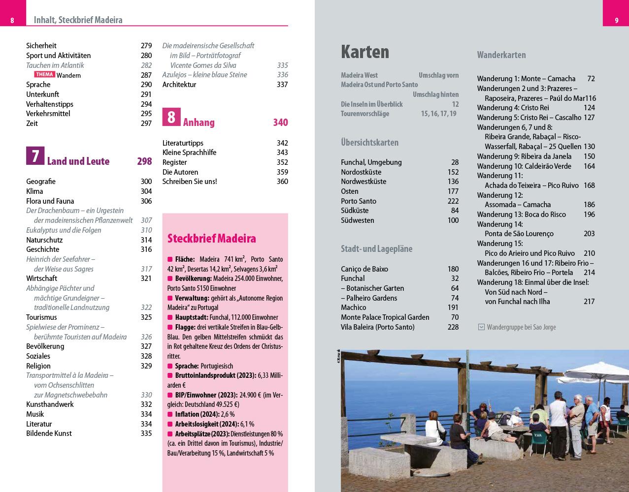 Beispielinhalt (Bild) Reise Know-How Reiseführer Madeira und Porto Santo mit 18 Wanderungen inklusive Inselfaltplan