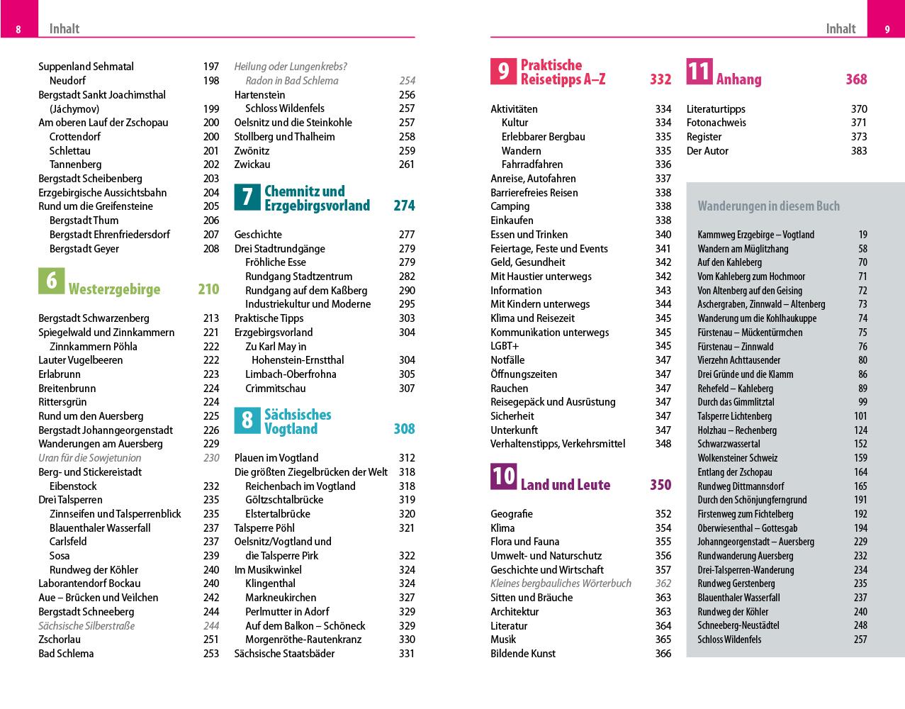 Beispielinhalt (Bild) Reise Know-How Reiseführer Erzgebirge und Sächsisches Vogtland