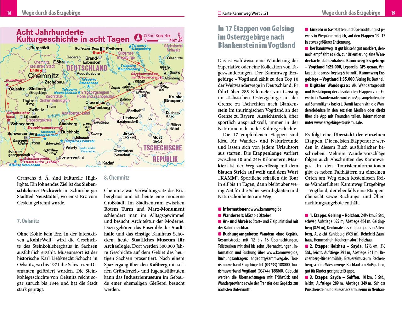 Beispielinhalt (Bild) Reise Know-How Reiseführer Erzgebirge und Sächsisches Vogtland