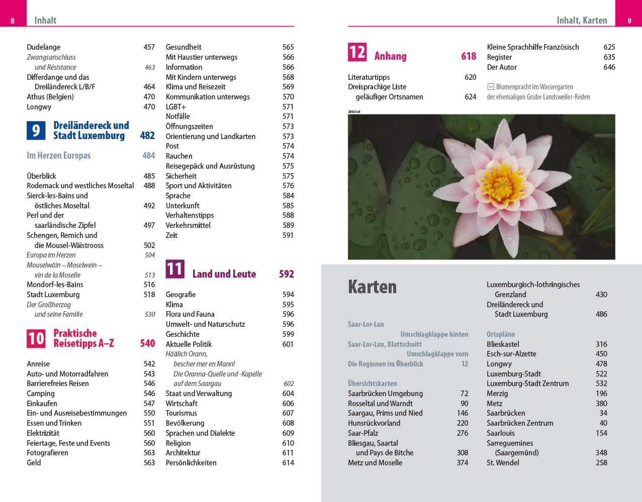 Beispielinhalt (Bild) Reise Know-How Reiseführer Saar-Lor-Lux - Dreiländereck Saarland, Lothringen, Luxemburg