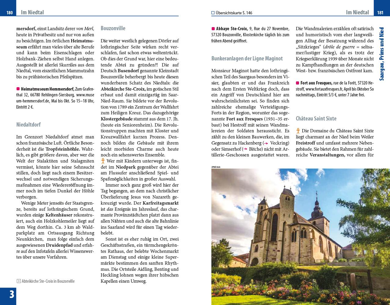 Beispielinhalt (Bild) Reise Know-How Reiseführer Saar-Lor-Lux - Dreiländereck Saarland, Lothringen, Luxemburg