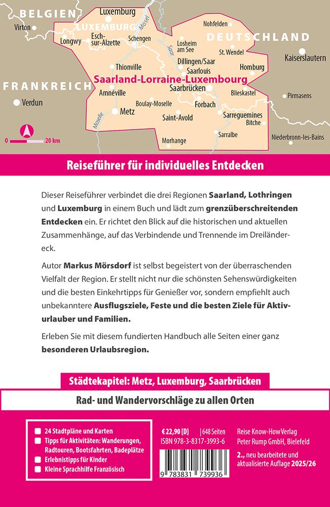 Rückseitencover Reise Know-How Reiseführer Saar-Lor-Lux - Dreiländereck Saarland, Lothringen, Luxemburg