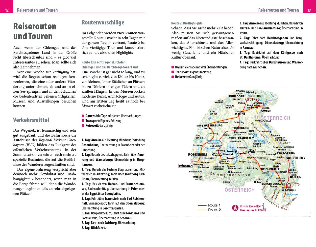 Beispielinhalt (Bild) Reise Know-How Reiseführer Chiemgau, Berchtesgadener Land