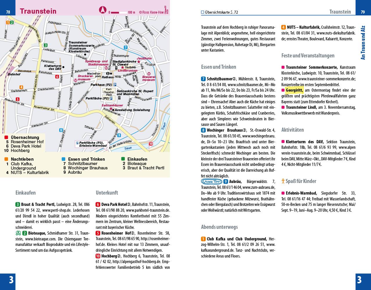 Beispielinhalt (Bild) Reise Know-How Reiseführer Chiemgau, Berchtesgadener Land