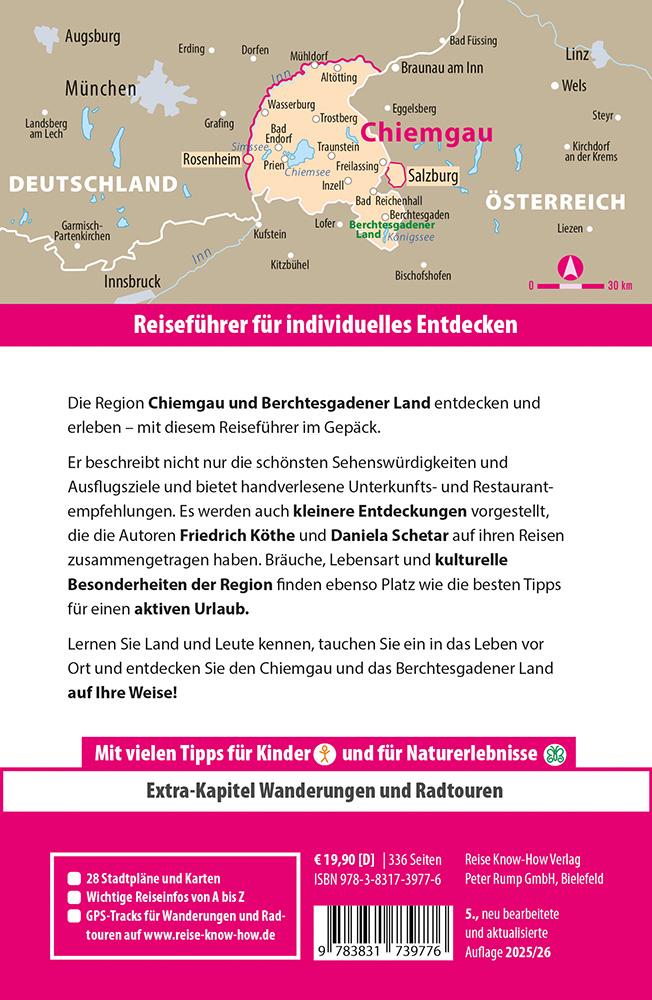 Rückseitencover Reise Know-How Reiseführer Chiemgau, Berchtesgadener Land