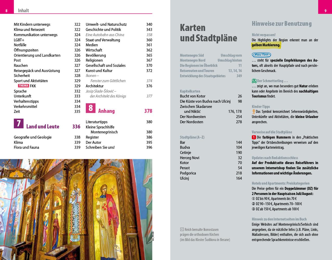 Beispielinhalt (Bild) Reise Know-How Reiseführer Montenegro