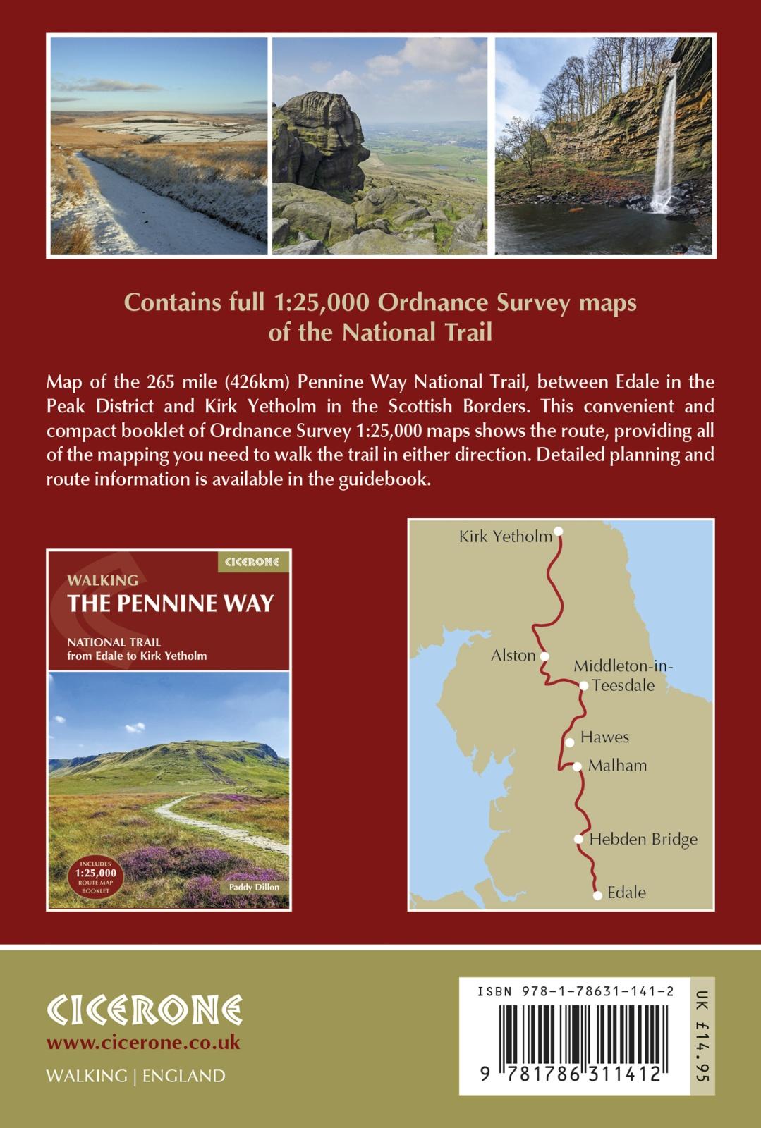 Rückseitencover Walking the Pennine Way Map Booklet