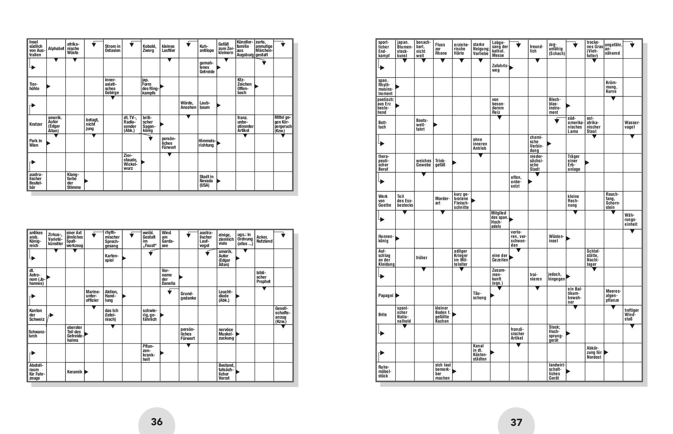 Beispielinhalt (Bild) 365 Kreuzworträtsel