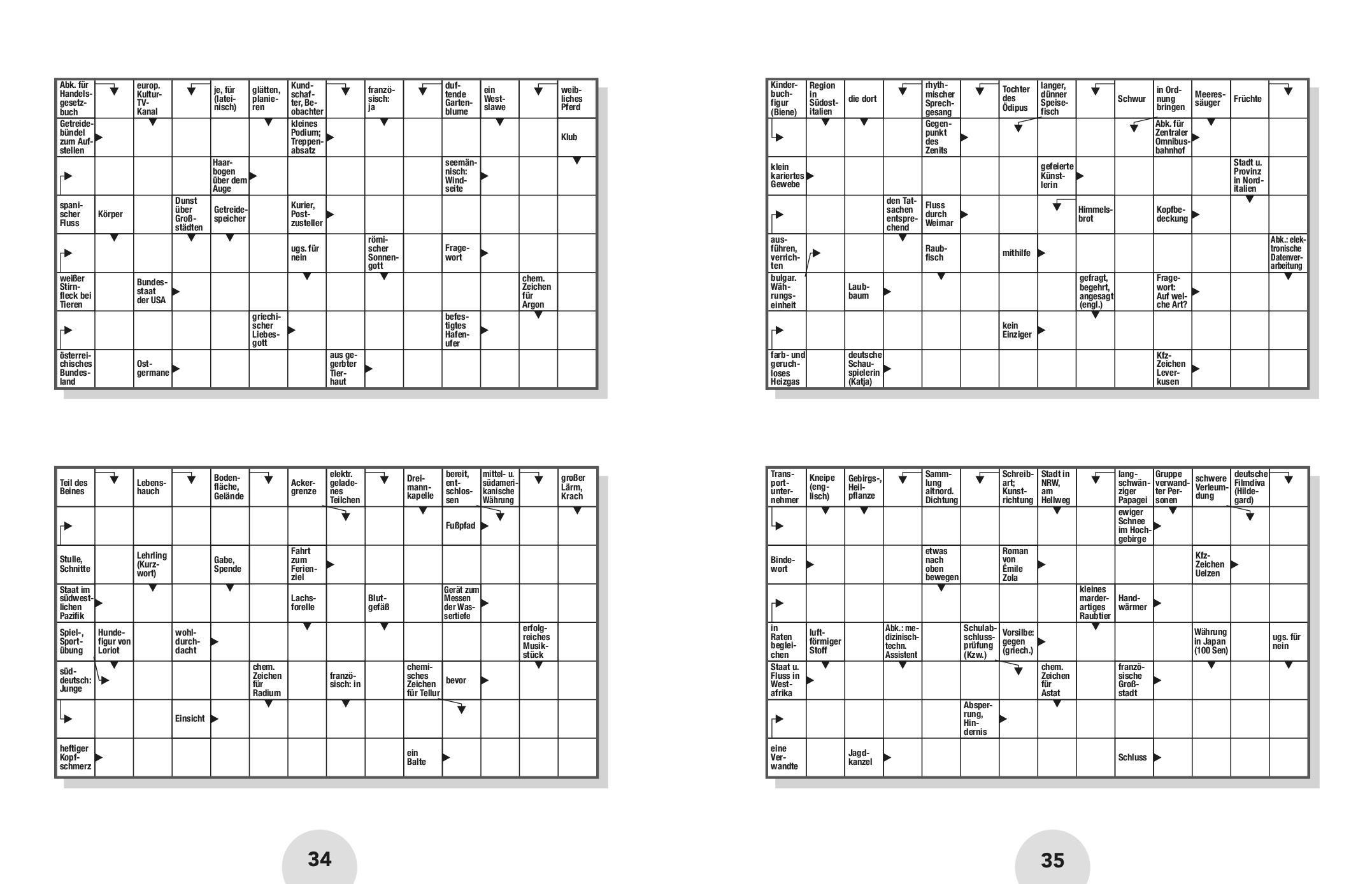 Beispielinhalt (Bild) 365 Kreuzworträtsel