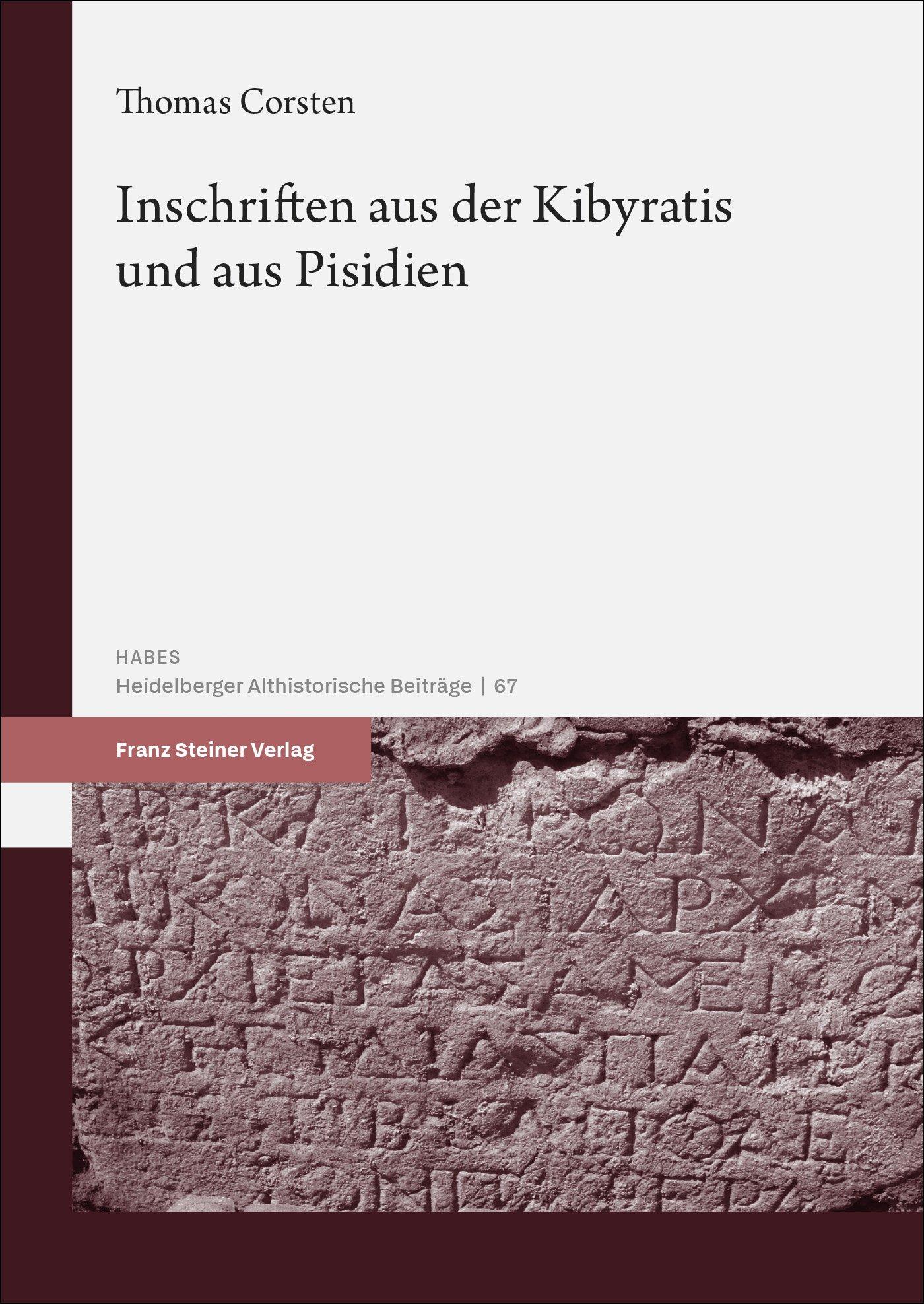 Vorderes Coverbild Inschriften aus der Kibyratis und aus Pisidien