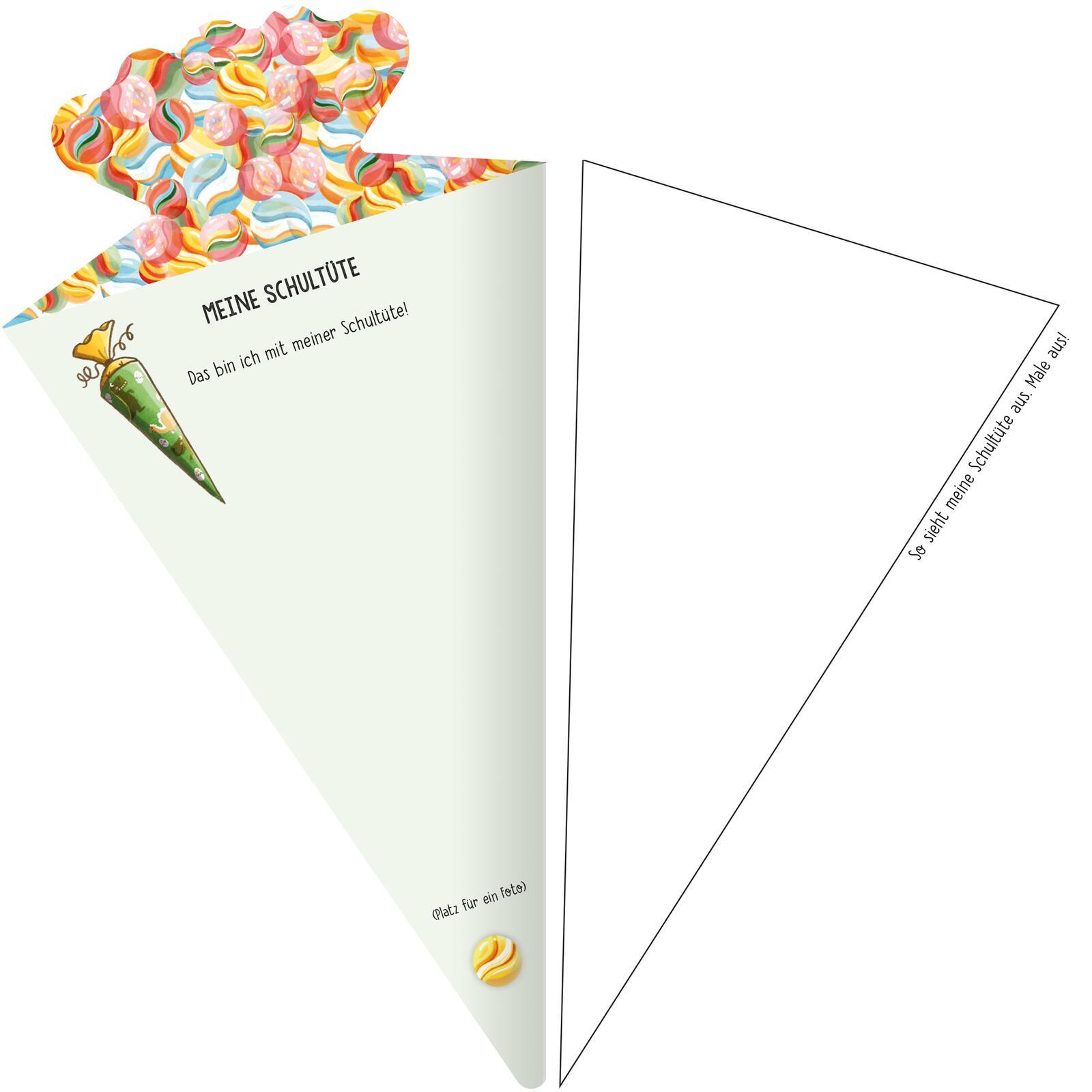 Beispielinhalt (Bild) Mein erster Schultag - Erinnerungsalbum in Schultüten-Form