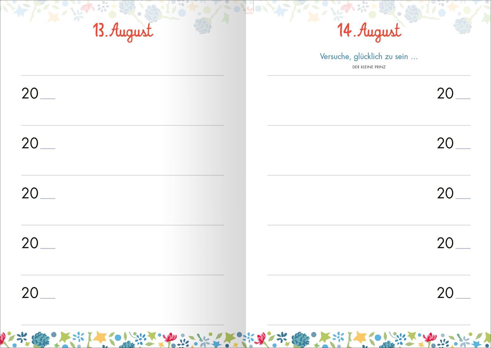 Beispielinhalt (Bild) Der Kleine Prinz 5 Jahresbuch