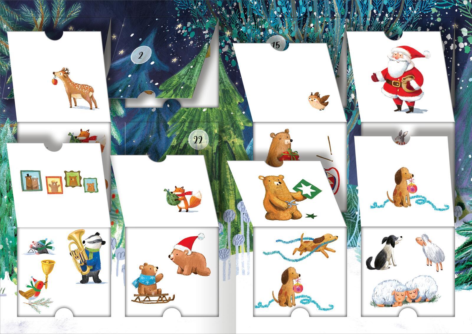 Beispielinhalt (Bild) Mein Adventskalender mit Stickern
