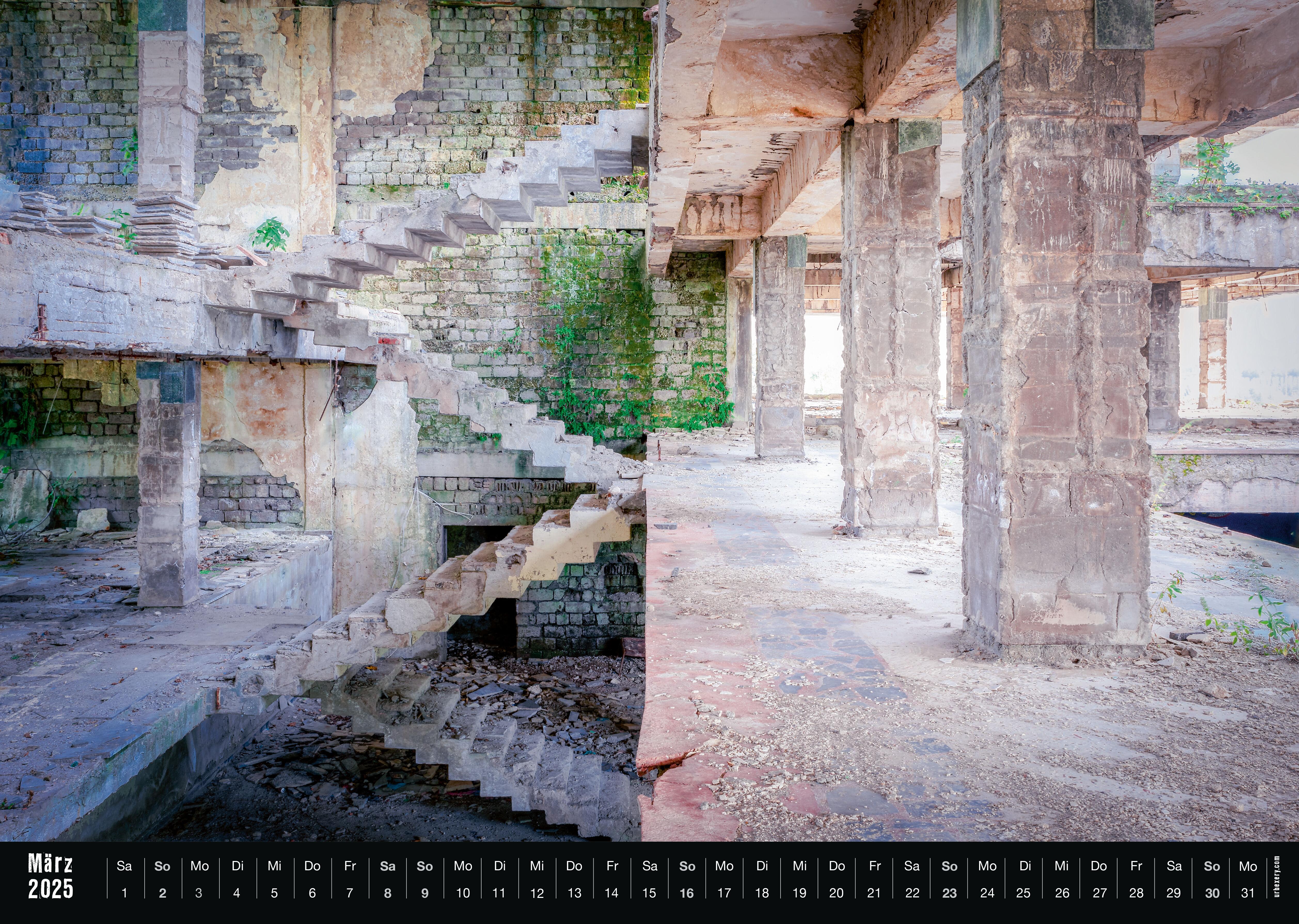 Beispielinhalt (Bild) Lost 2025 - Kalender Urbexery Abandoned Places A3 Calendar