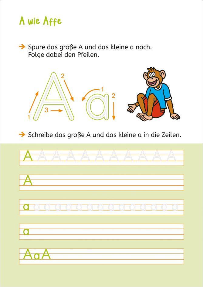Beispielinhalt (Bild) LERNSTERN. Buchstaben schreiben mit Spurrillen