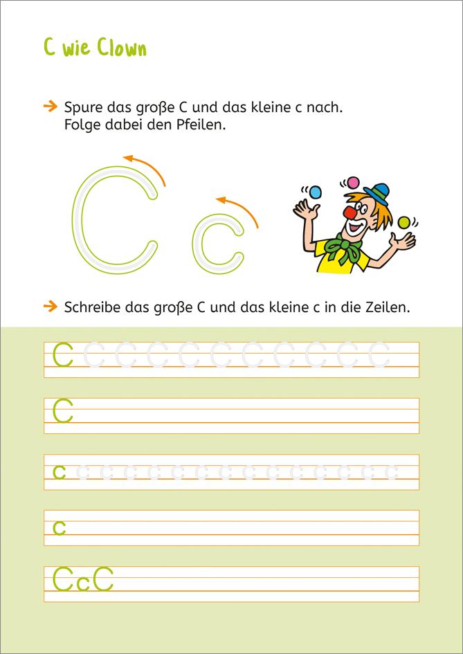Beispielinhalt (Bild) LERNSTERN. Buchstaben schreiben mit Spurrillen