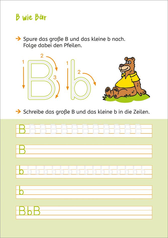 Beispielinhalt (Bild) LERNSTERN. Buchstaben schreiben mit Spurrillen