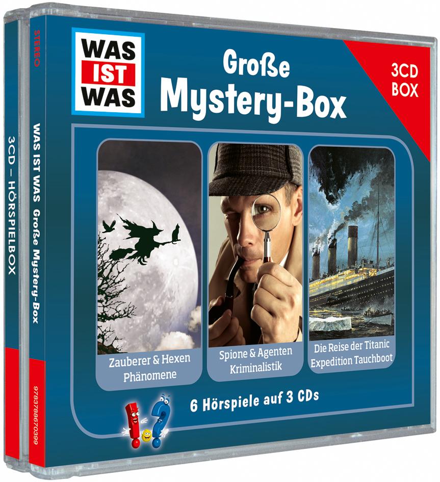 Vorderes Coverbild WAS IST WAS 3-CD Hörspielbox. Große Mystery-Box