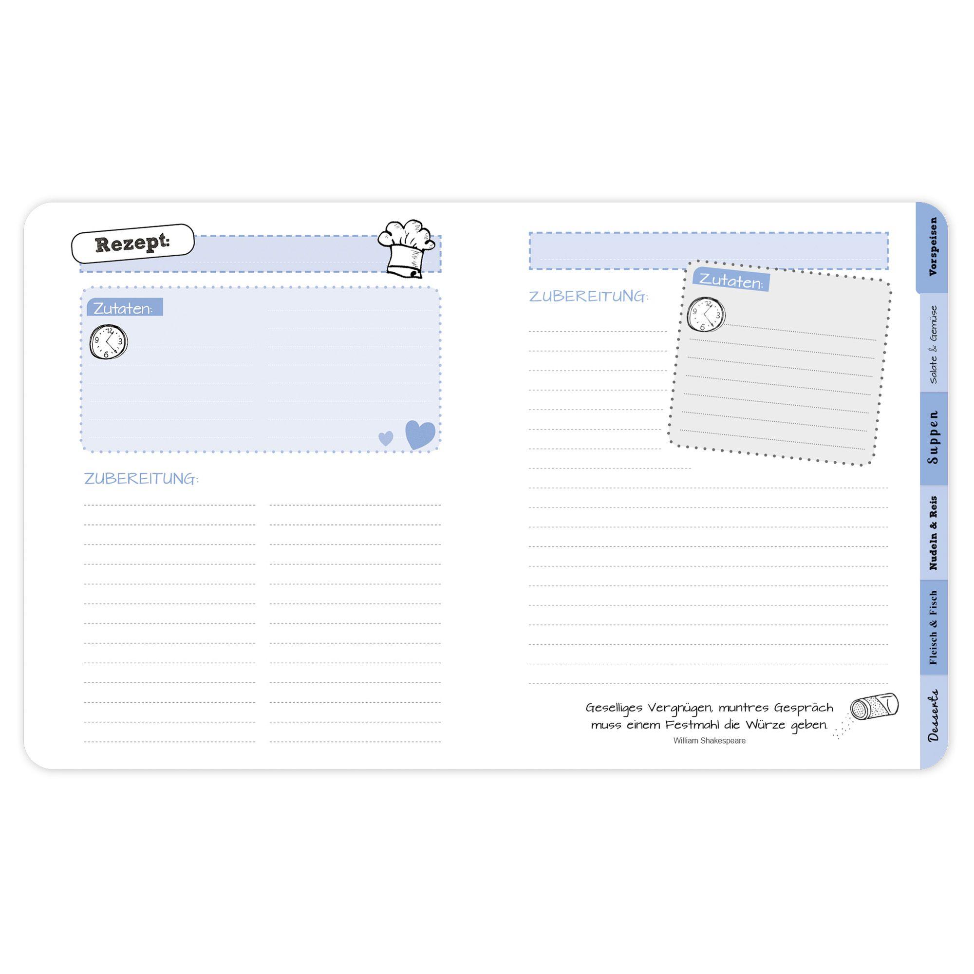 Beispielinhalt (Bild) Meine Lieblingsrezepte - Eintragbuch mit Reißverschluss