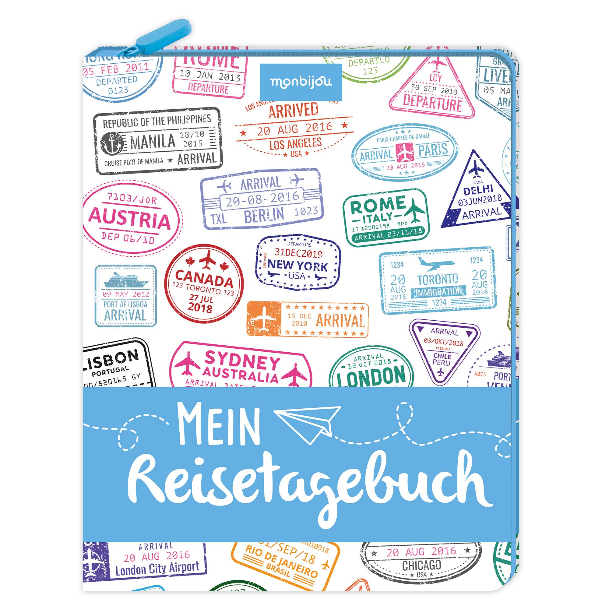 Vorderes Coverbild Mein Reise-Tagebuch - Eintragbuch mit Reißverschluss
