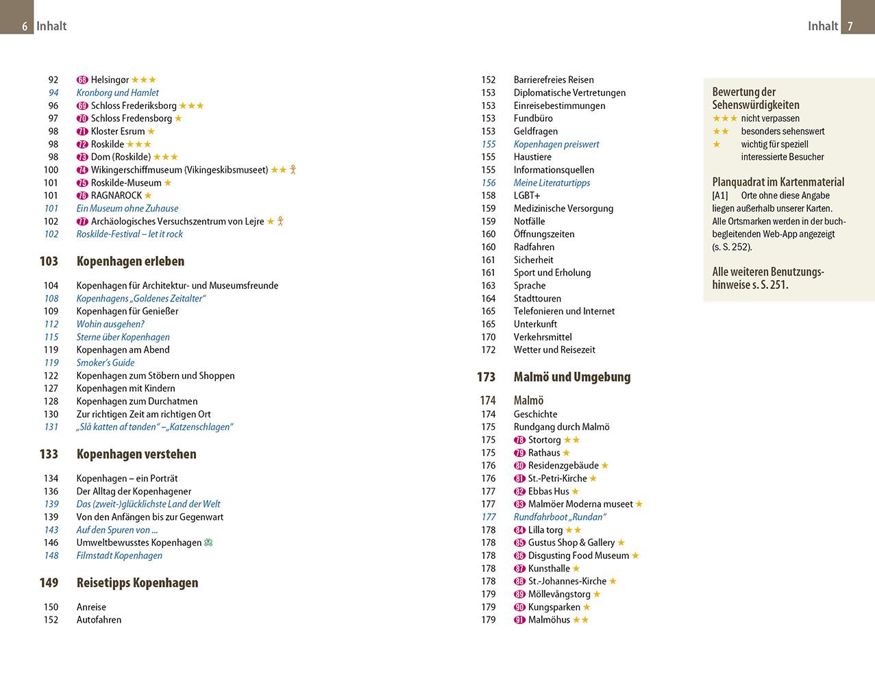Beispielinhalt (Bild) Reise Know-How Reiseführer  Kopenhagen und Öresundregion mit Malmö, Lund und Helsingborg