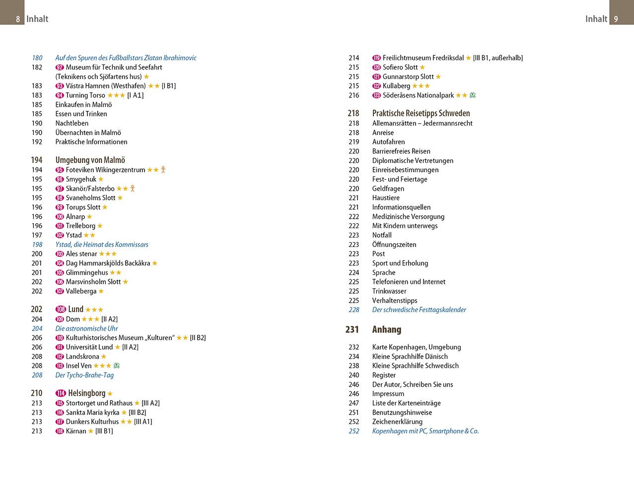 Beispielinhalt (Bild) Reise Know-How Reiseführer  Kopenhagen und Öresundregion mit Malmö, Lund und Helsingborg