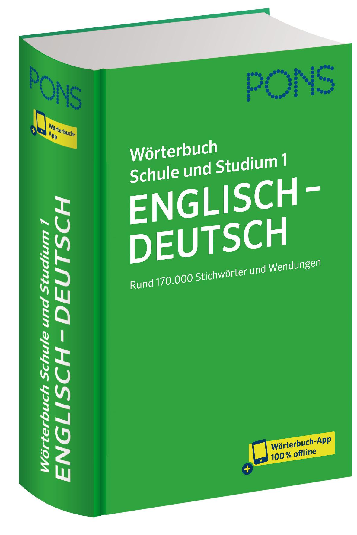 Vorderes Coverbild PONS Wörterbuch Schule und Studium Englisch - Deutsch, Band 1