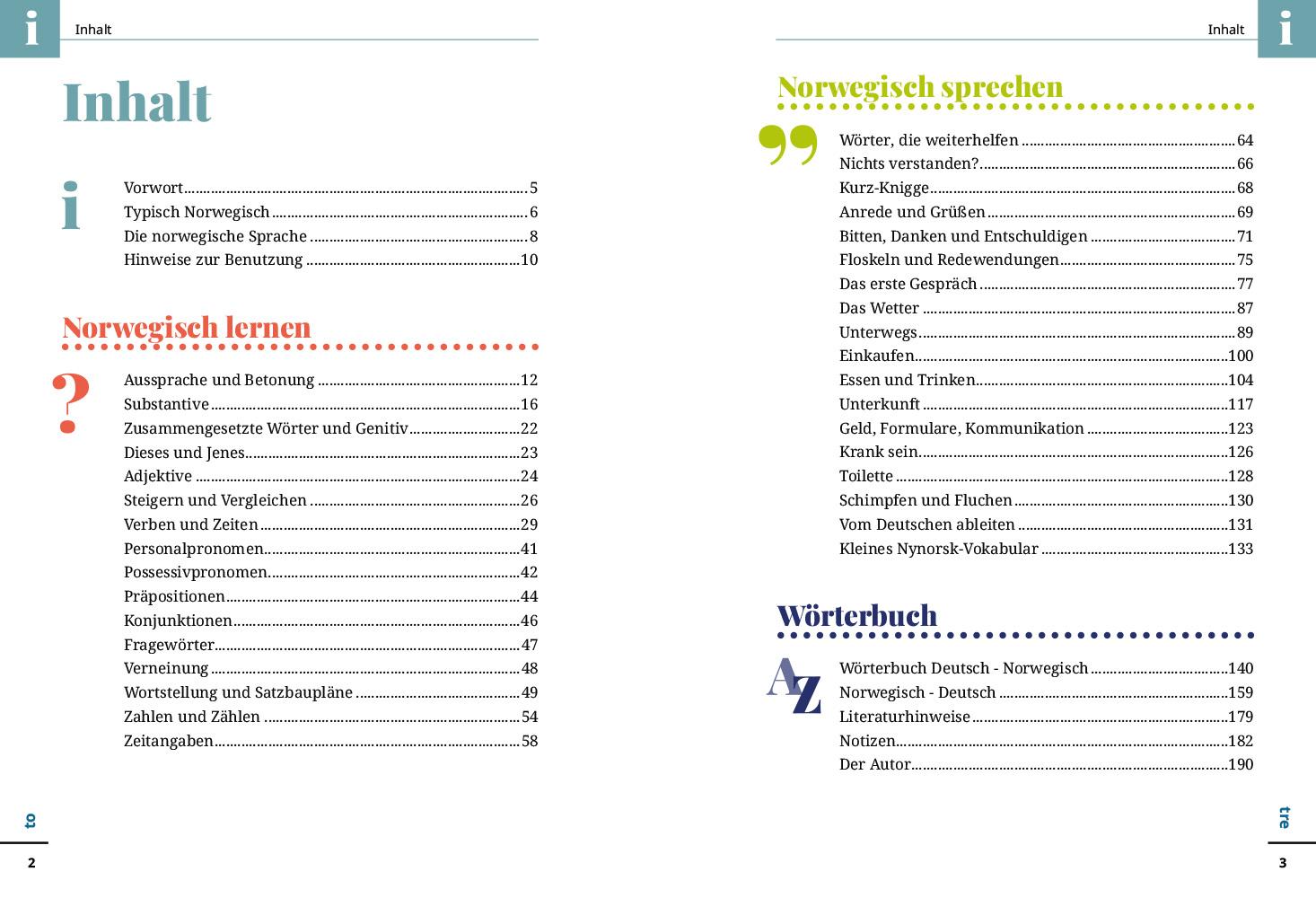 Beispielinhalt (Bild) Reise Know-How Sprachführer Norwegisch - Wort für Wort
