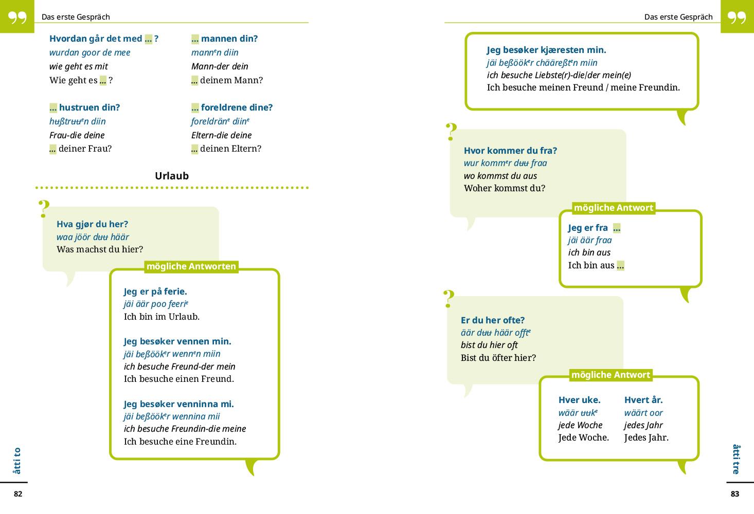 Beispielinhalt (Bild) Reise Know-How Sprachführer Norwegisch - Wort für Wort