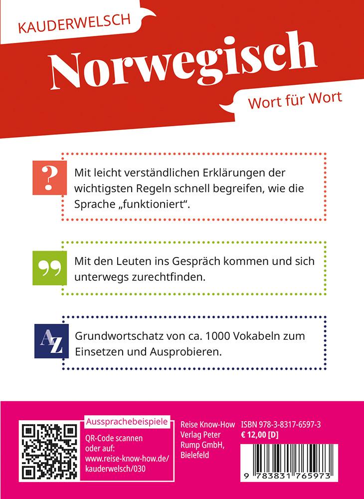Rückseitencover Reise Know-How Sprachführer Norwegisch - Wort für Wort