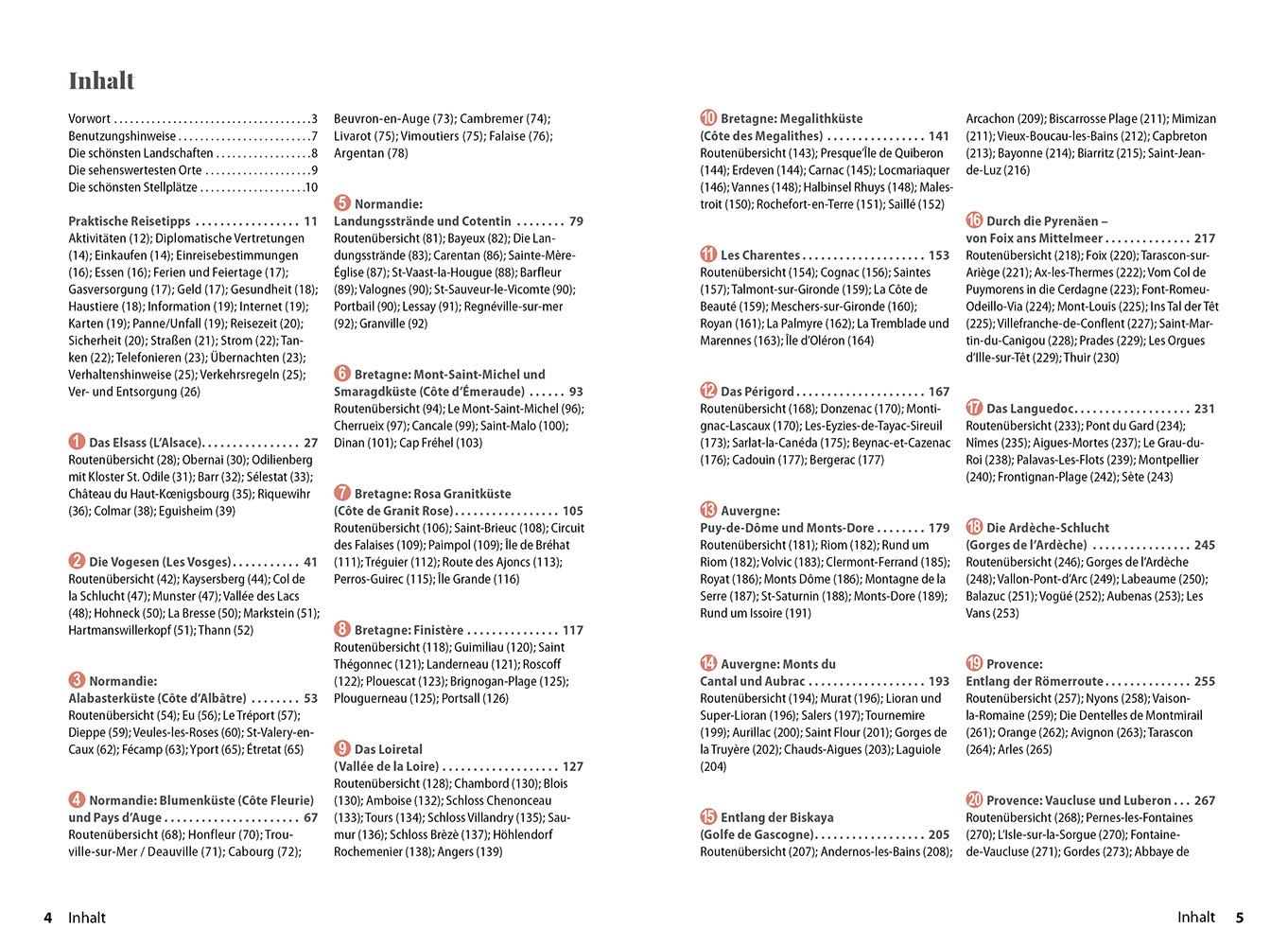 Beispielinhalt (Bild) Reise Know-How Wohnmobil-Tourguide Frankreich