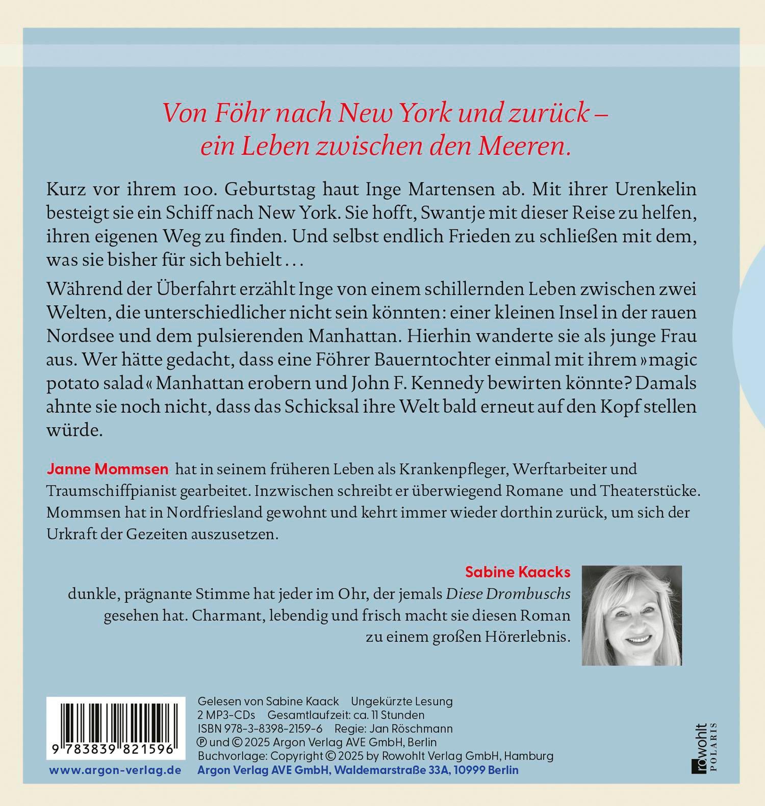 Rückseitencover Das Licht in den Wellen