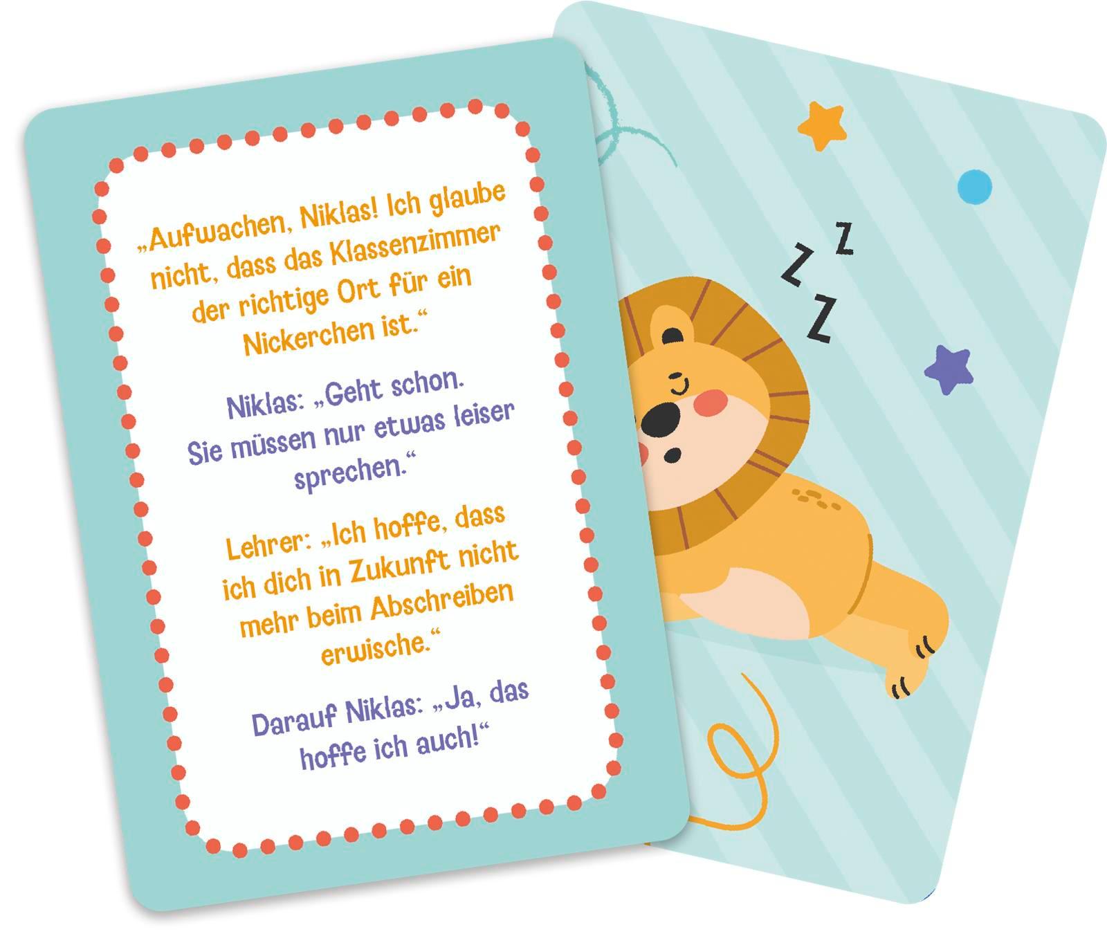 Beispielinhalt (Bild) Kartenset: Schulkind! Die lustigsten Witze für Kinder