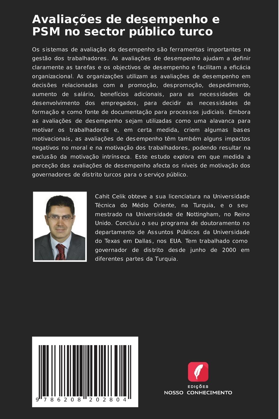 Rückseitencover Avaliações de desempenho e PSM no sector público turco